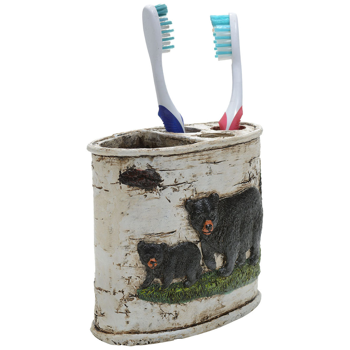 Black Forest Decor Woodland Moose & Bear Toothbrush Holder