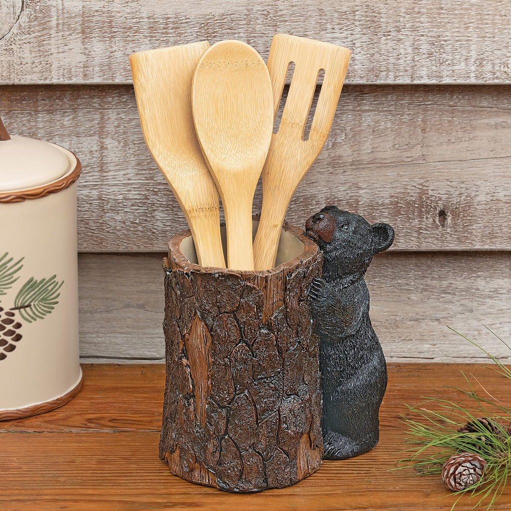 Climbing Black Bear Utensil Holder - SALE
