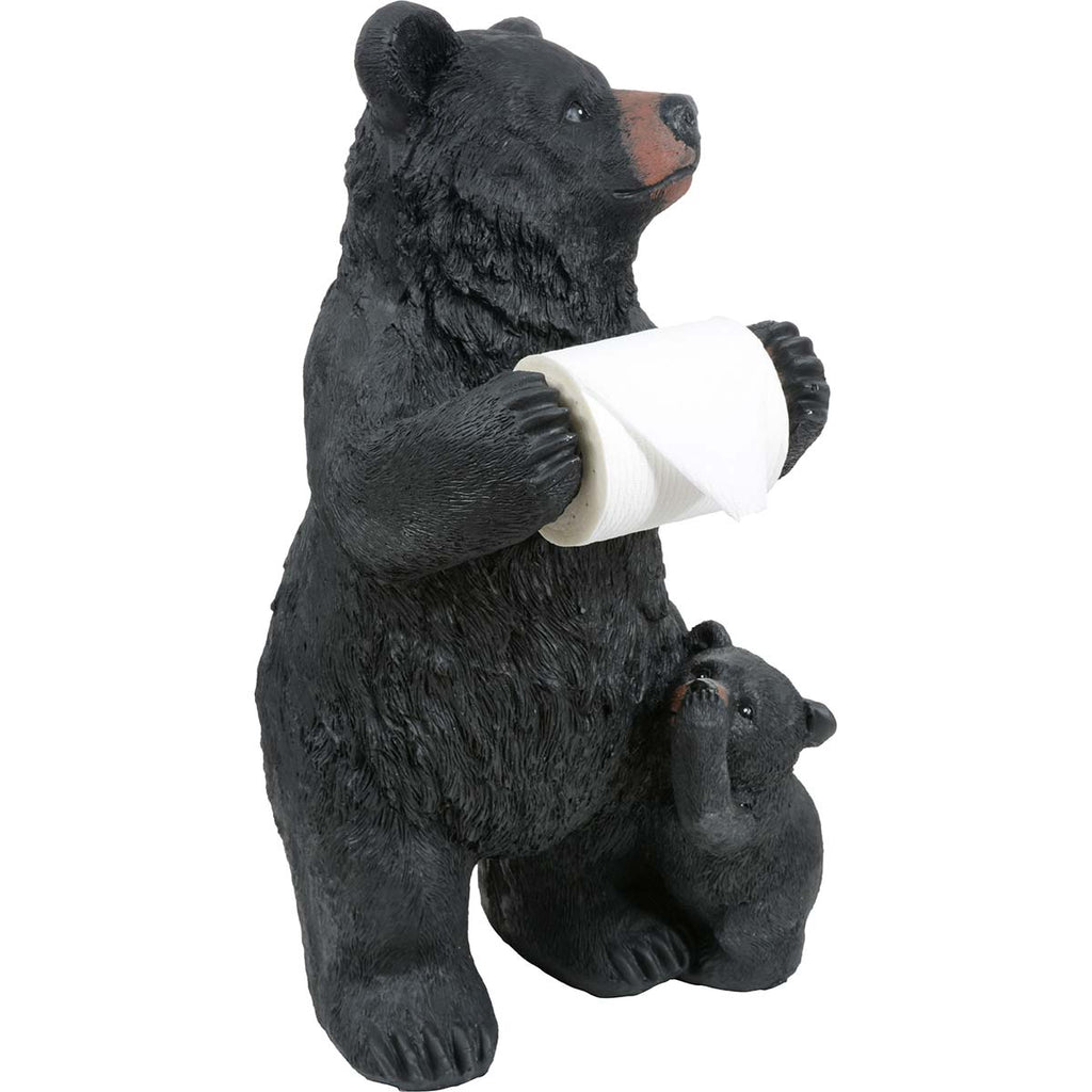 Black Bear & Cub Standing Toilet Paper Holder