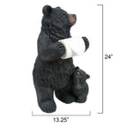 Black Bear & Cub Standing Toilet Paper Holder