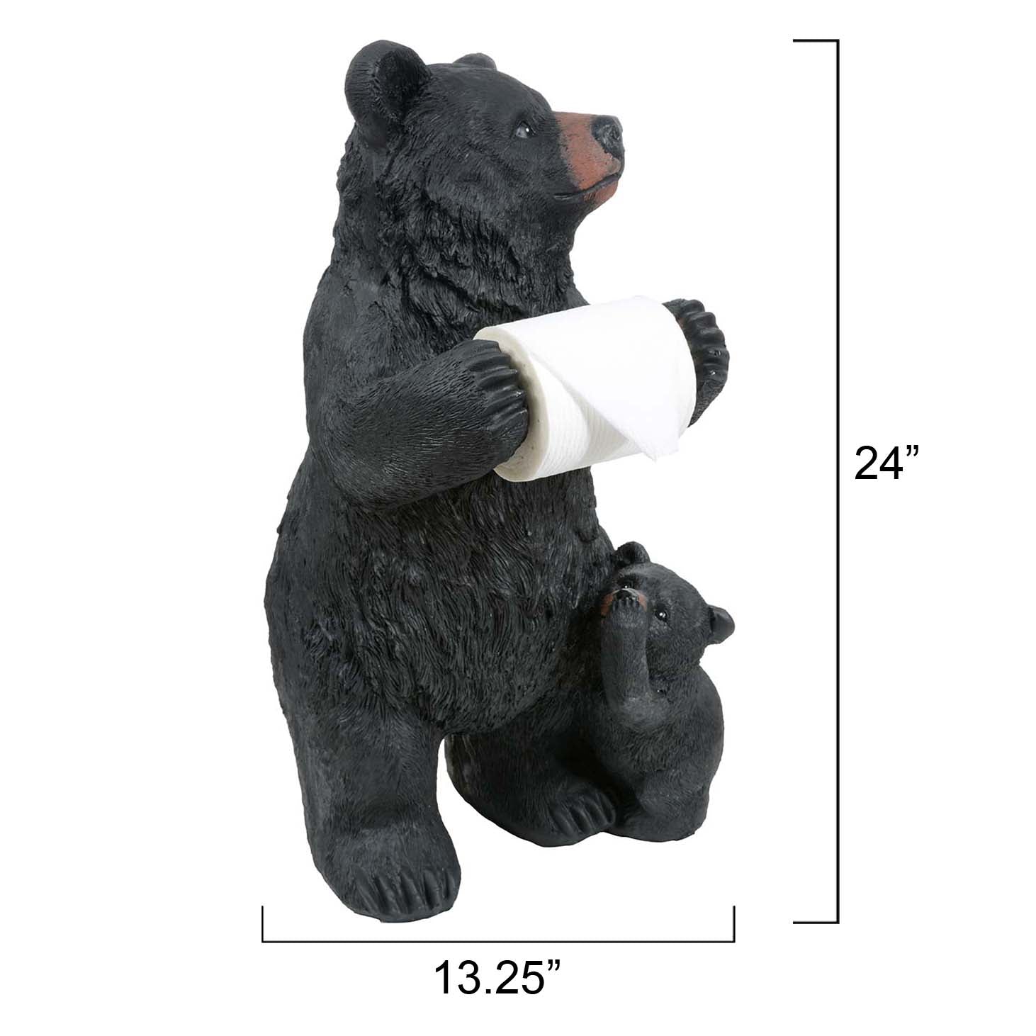 Black Bear & Cub Standing Toilet Paper Holder