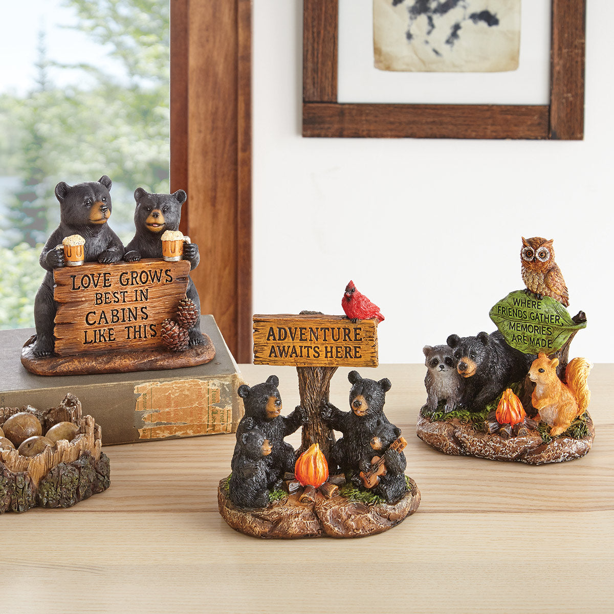 Cabin Love Bears Sculpture