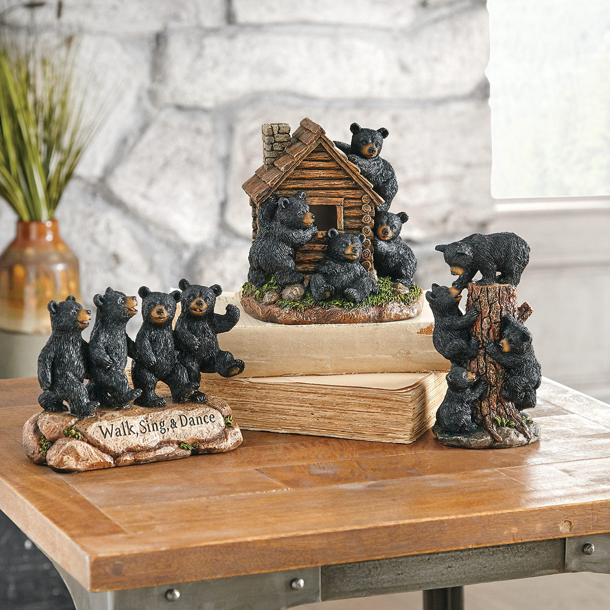 Cozy Cabin Bears Sculpture