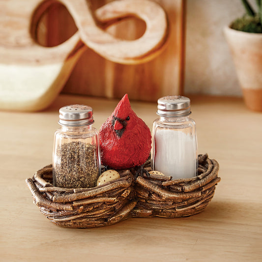 Cardinal Nest Salt & Pepper Shaker Set