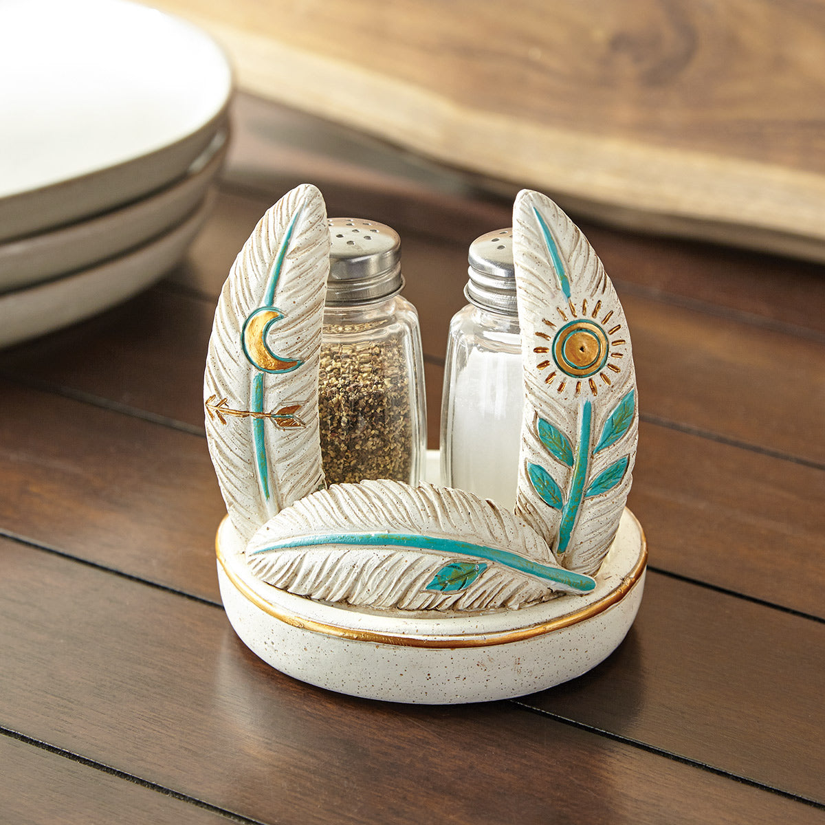 Desert Sky Feather Salt & Pepper Shaker Set