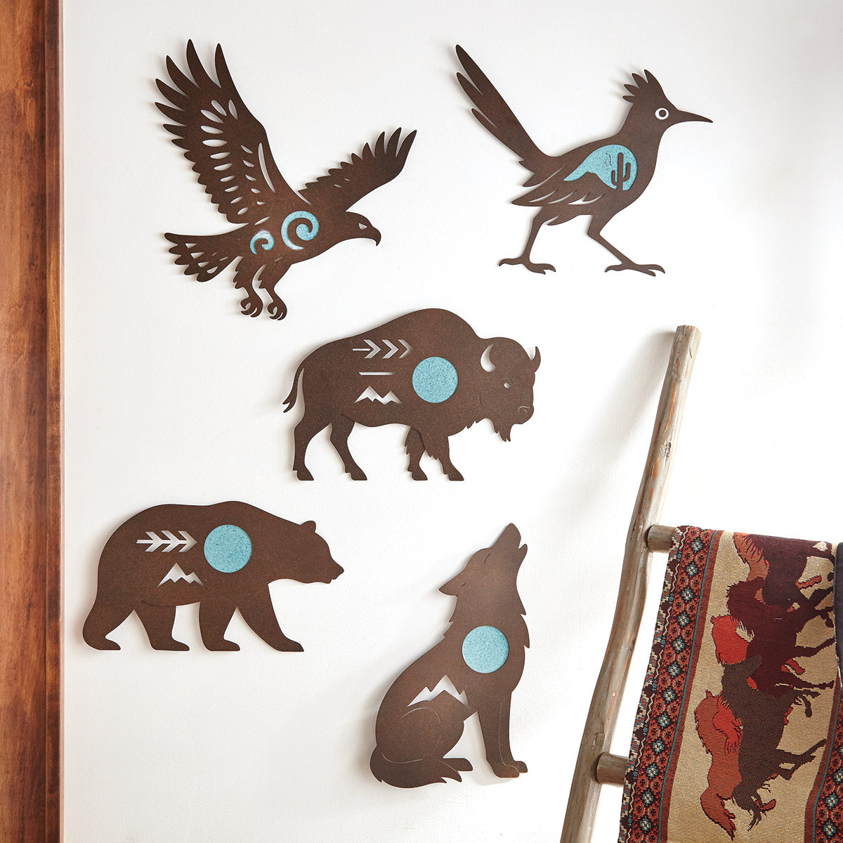 Turquoise Glow Roadrunner Metal Wall Art