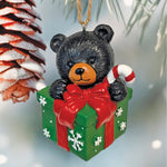 Holiday Gift Bear Tree Ornament