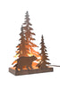 Pine Forest Bear Metal Art Light