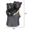 Black Bear Cubs Garden Statue