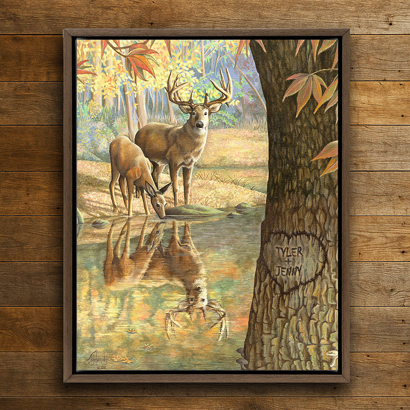 Deer Reflections Personalized Wall Art