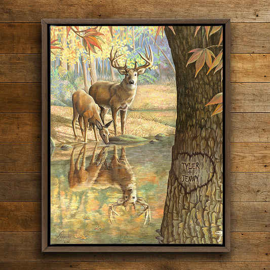 Deer Reflections Personalized Wall Art
