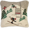 Skiing Hooked Wool Pillows