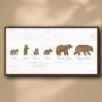 Personalized Bear Family Framed Canvas
