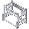 Cedar Log Bunk Bed - Twin/Full - Left Ladder