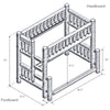 Cedar Log Bunk Bed - Twin/Full - Right Ladder