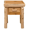Cedar Log One Drawer Nightstand