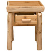 Cedar Log One Drawer Nightstand
