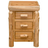 Cedar Log 3 Drawer Nightstand