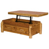 Cedar Log Enclosed Standard Finish Coffee Table w/ Elevating Top