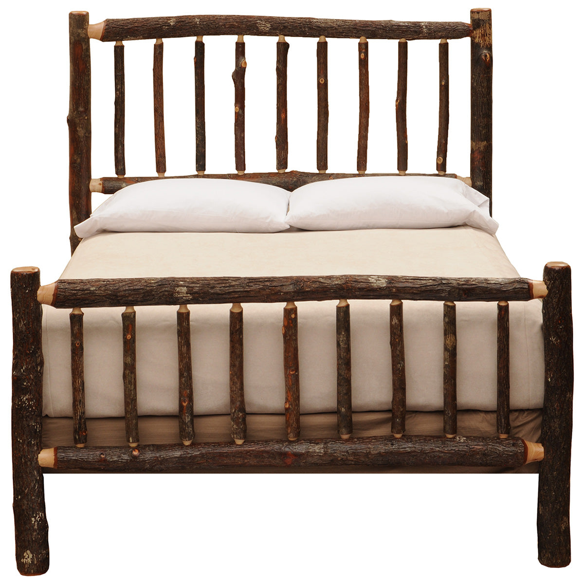 Hickory Traditional Log Bed - King