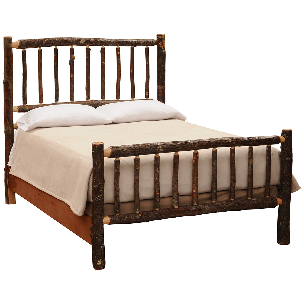 Hickory Traditional Log Bed - King