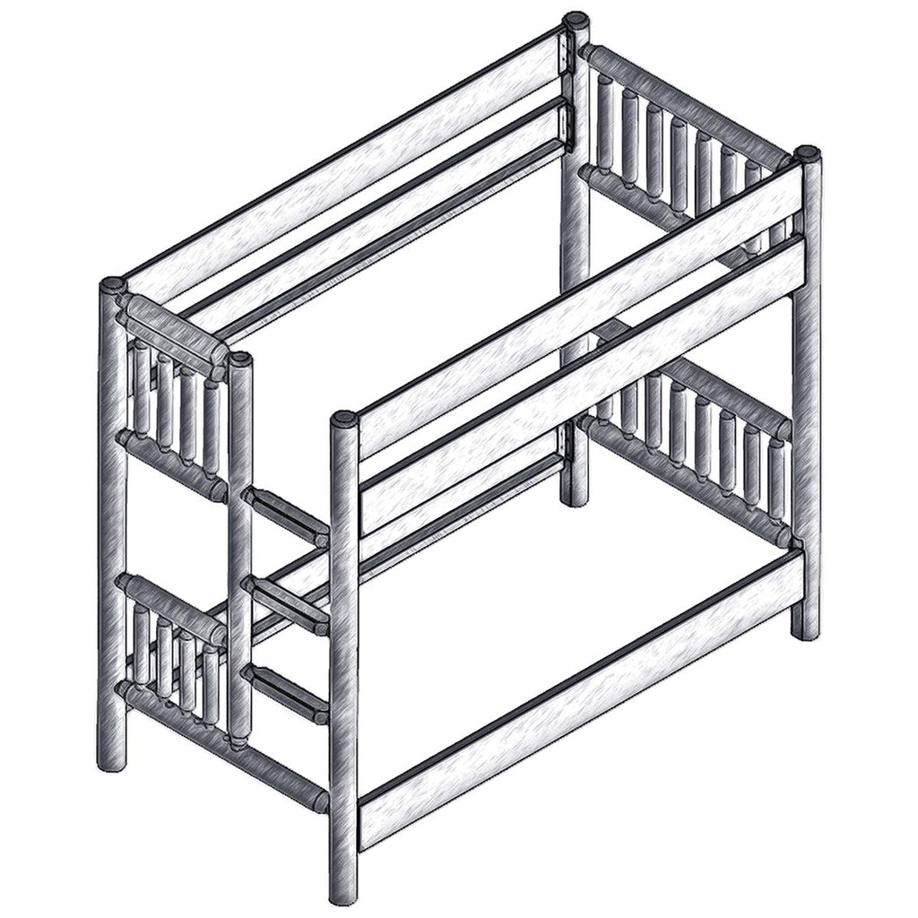Hickory Twin/Twin Bunk Bed - Ladder Right
