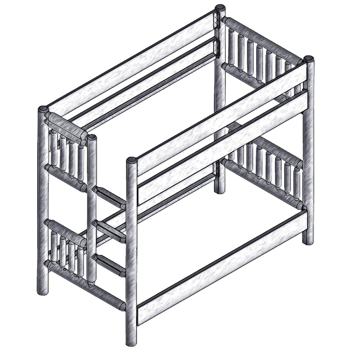 Hickory Twin/Twin Bunk Bed - Ladder Right