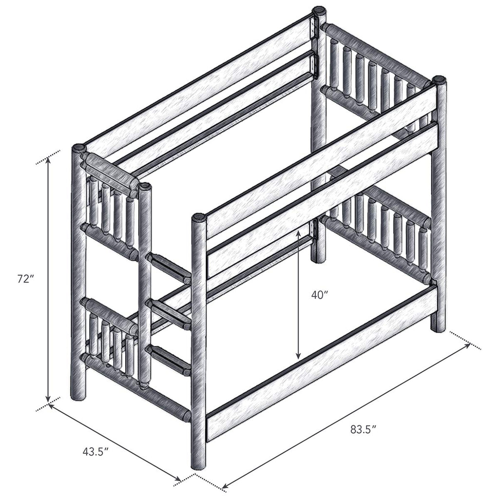 Hickory Twin/Twin Bunk Bed - Ladder Right