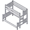 Hickory Twin/Full Bunk Bed (Ladder Left)