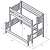 Hickory Twin/Full Bunk Bed (Ladder Left)