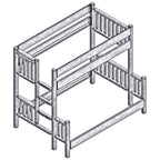 Hickory Twin/Full Bunk Bed - Ladder Right