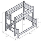 Hickory Twin/Full Bunk Bed - Ladder Right