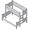 Hickory Twin/Queen Bunk Bed - Ladder Left