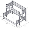 Hickory Twin/Queen Bunk Bed - Ladder Left