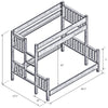 Hickory Twin/Queen Bunk Bed - Ladder Right