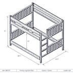 Hickory Queen/Queen Bunk Bed - Ladder Left
