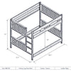 Hickory Queen/Queen Bunk Bed - Ladder Right