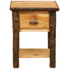 Hickory Log One Drawer Nightstand with Shelf