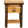 Hickory Log One Drawer Nightstand with Shelf