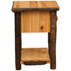 Hickory Log One Drawer Nightstand with Shelf