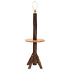 Hickory Floor Lamp with Shelf without Shade