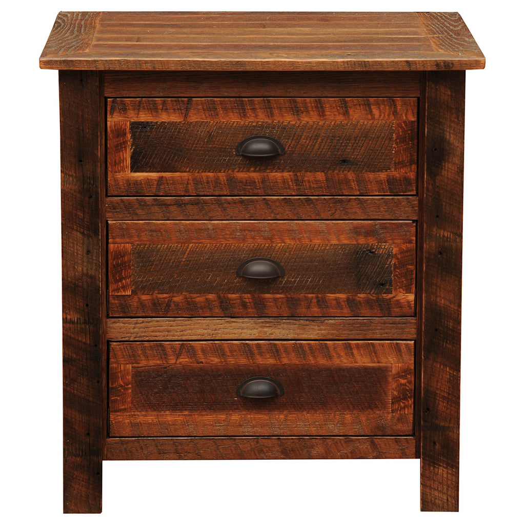 Barnwood XL Three Drawer Nightstand