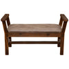 Barnwood Upholstered Bench with Arms