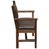 Barnwood Upholstered Bench with Arms & Back