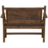 Barnwood Upholstered Bench with Arms & Back