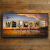 Lake Welcome Personalized Framed Canvas