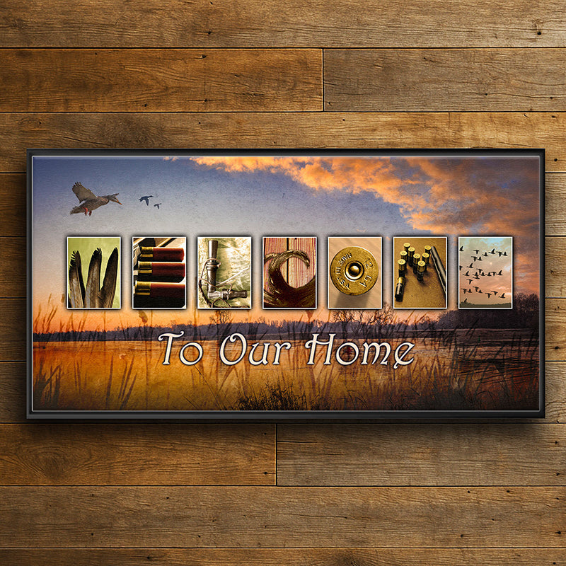 Lake Welcome Personalized Framed Canvas