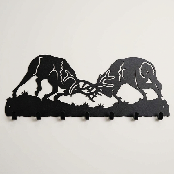 Fighting Elk Key Chain Holder