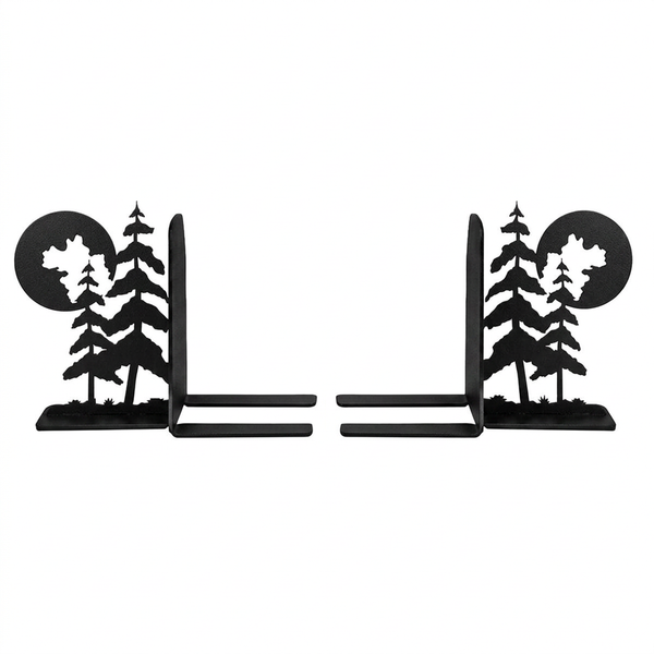 Pine Nights Metal Bookends