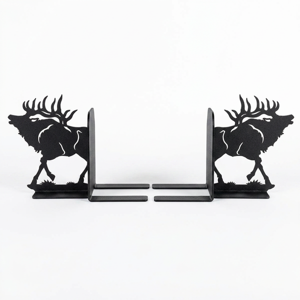 Elk Calling Metal Bookends